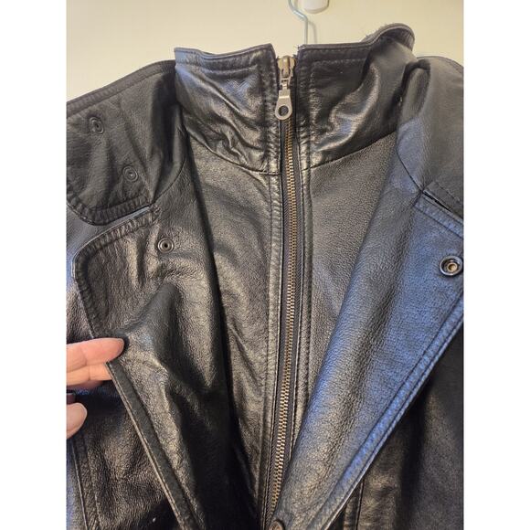 Niko Leather Designs Black Moto Biker Jacket Mens Size XL Zip In Liner EUC - Picture 4 of 14